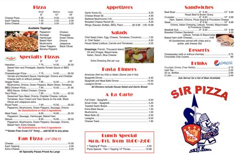 Specialties We specialize in traditional Italian food, pizza, and American Grill. . Sir pizza burlington nc opening date